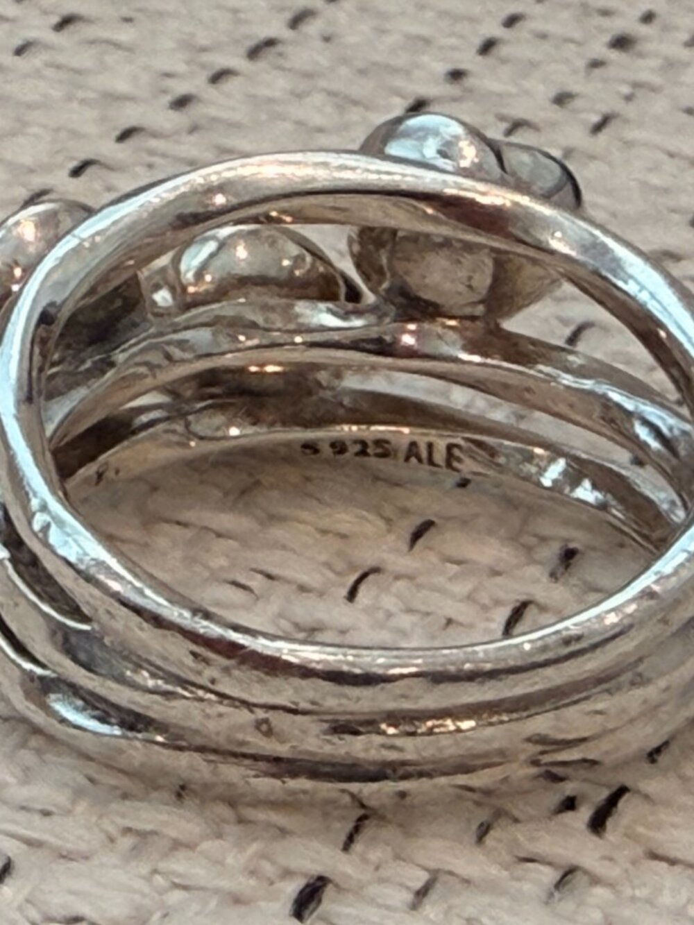 Vintage Pandora Three Wishes Pearl Ring - Size 6 - Picture 3 of 5